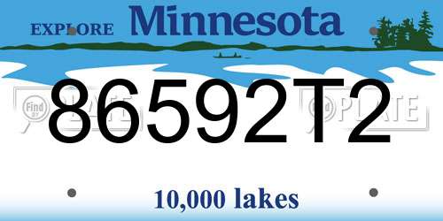 86592T2 Minnesota License Plate