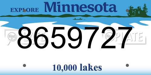 8659727 Minnesota License Plate