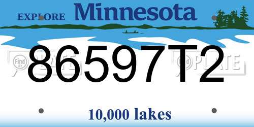 86597T2 Minnesota License Plate