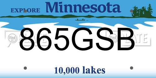 865GSB Minnesota License Plate