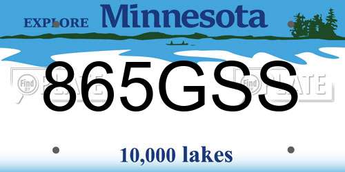 865GSS Minnesota License Plate