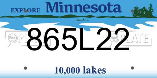 865L22 Minnesota License Plate