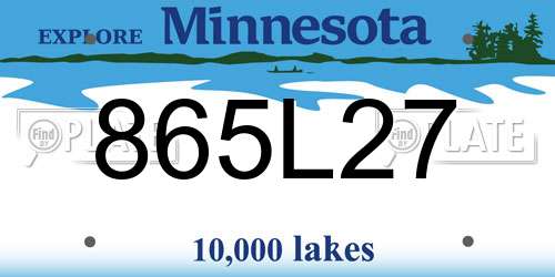 865L27 Minnesota License Plate
