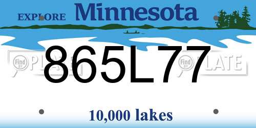 865L77 Minnesota License Plate