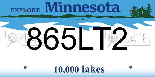 865LT2 Minnesota License Plate