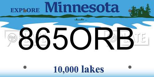 865ORB Minnesota License Plate