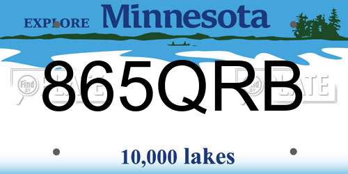 865QRB Minnesota License Plate
