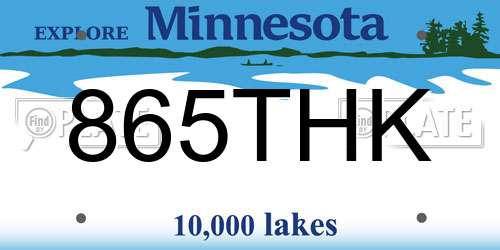 865THK Minnesota License Plate