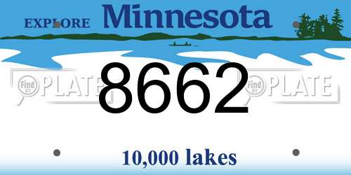 8662 Minnesota License Plate
