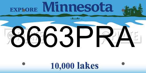 8663PRA Minnesota License Plate