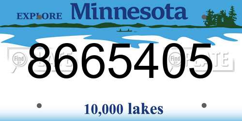 8665405 Minnesota License Plate