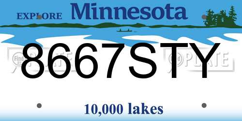 8667STY Minnesota License Plate