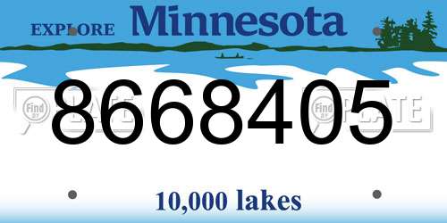 8668405 Minnesota License Plate