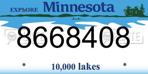 8668408 Minnesota License Plate