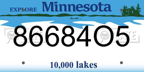 86684O5 Minnesota License Plate