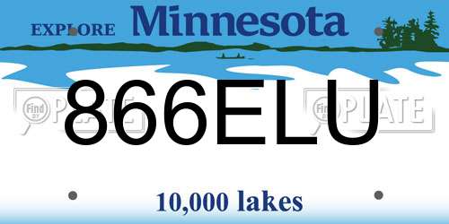 866ELU Minnesota License Plate