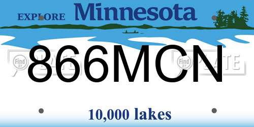 866MCN Minnesota License Plate