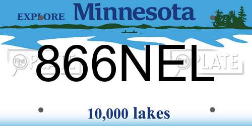866NEL Minnesota License Plate