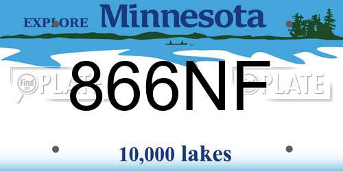 866NF Minnesota License Plate
