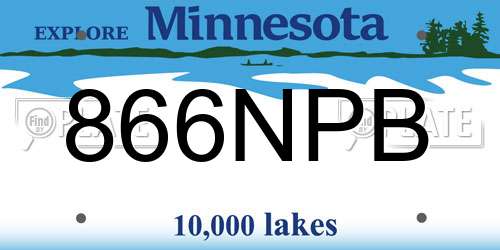 866NPB Minnesota License Plate