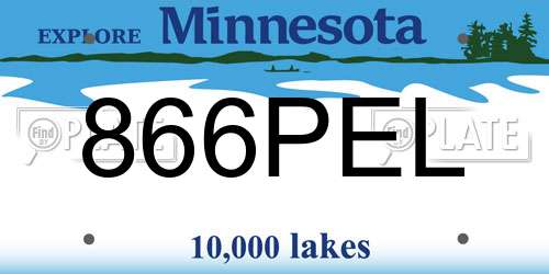 866PEL Minnesota License Plate