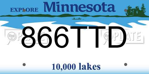 866TTD Minnesota License Plate