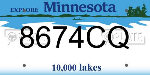 8674CQ Minnesota License Plate