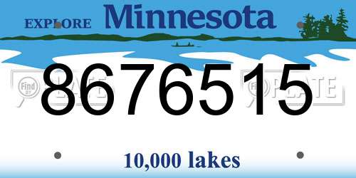 8676515 Minnesota License Plate