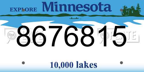 8676815 Minnesota License Plate
