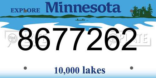 8677262 Minnesota License Plate