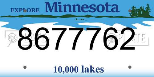8677762 Minnesota License Plate
