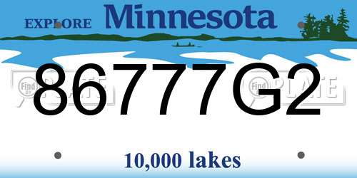 86777G2 Minnesota License Plate