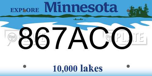 867ACO Minnesota License Plate