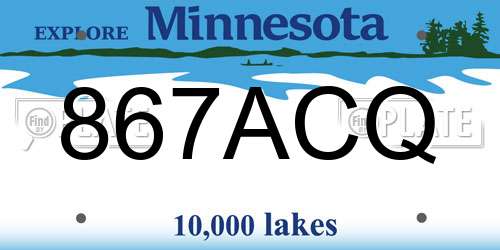 867ACQ Minnesota License Plate