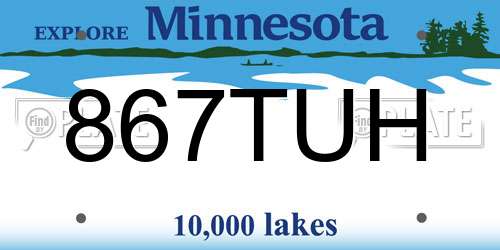 867TUH Minnesota License Plate