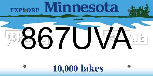 867UVA Minnesota License Plate