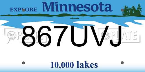 867UVJ Minnesota License Plate