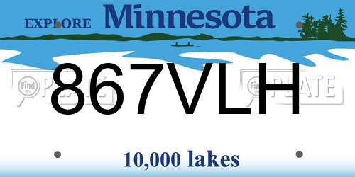 867VLH Minnesota License Plate
