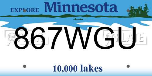 867WGU Minnesota License Plate