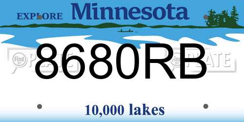 8680RB Minnesota License Plate