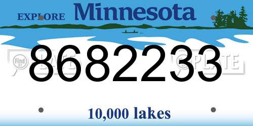 8682233 Minnesota License Plate