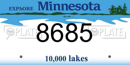 8685 Minnesota License Plate