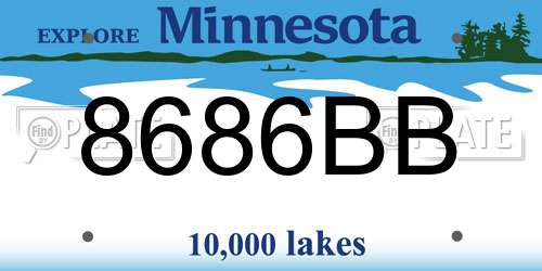 8686BB Minnesota License Plate