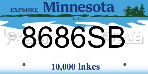 8686SB Minnesota License Plate