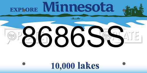 8686SS Minnesota License Plate