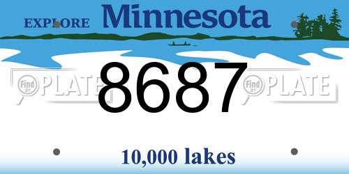 8687 Minnesota License Plate