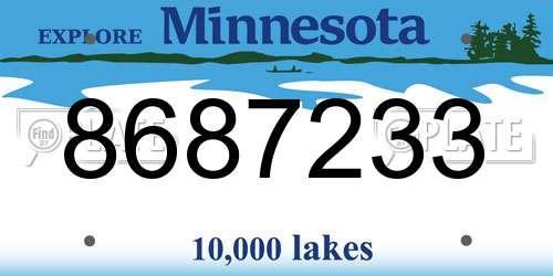 8687233 Minnesota License Plate