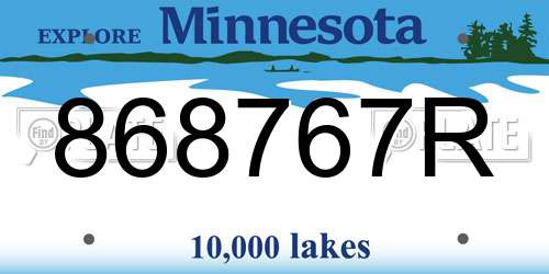 868767R Minnesota License Plate