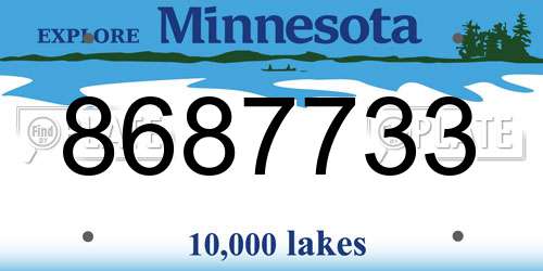 8687733 Minnesota License Plate