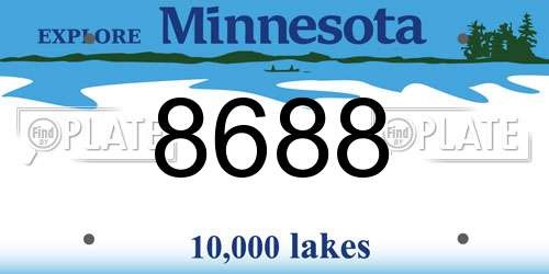 8688 Minnesota License Plate